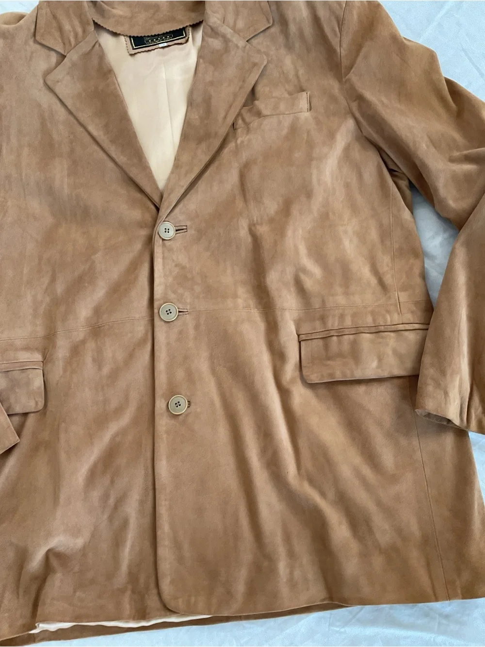 Dante Leather Factory Men's Suede Blazer in Camel Brown